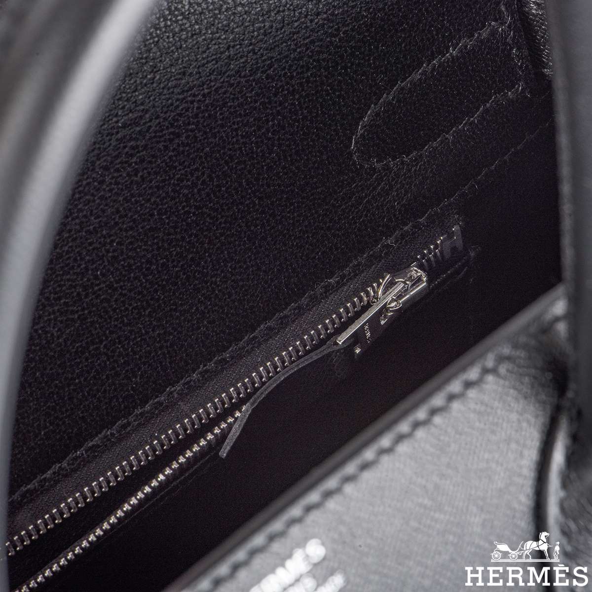Hermès Birkin 25 Noir (Black) Sellier Veau Madame Palladium Hardware PHW